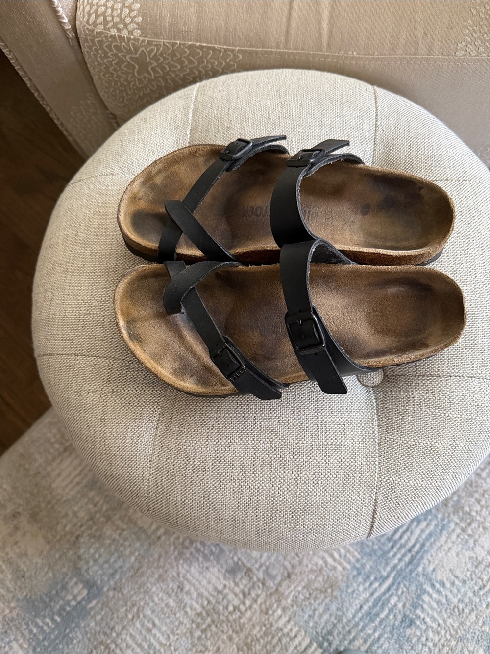 Birkenstock Black Leather Two-strap Sandals - Picture 2 of 7